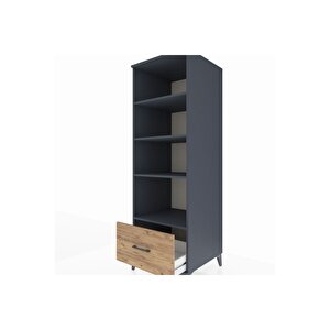 Kronos Dolap 4 Raflı Tek Çekmeceli 60x59x182 Antrasit-çam