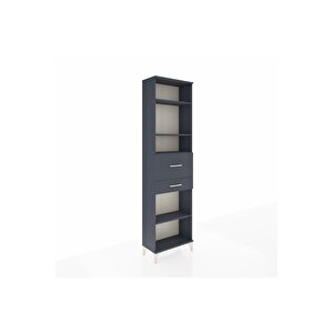 Arges Dolap 4 Raflı 2 Çekmeceli 60x30x221 Antrasit-antrasit