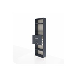 Arges Dolap 4 Raflı 2 Çekmeceli 60x30x221 Antrasit-antrasit