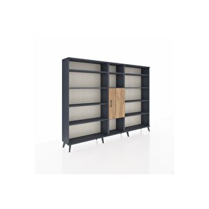 Arges Dolap 12 Raflı Tek Kapaklı  220x30x163 Antrasit-çam/antrasit