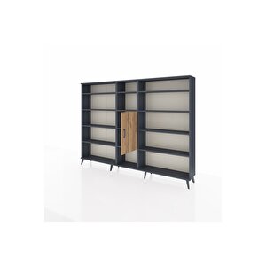 Arges Dolap 12 Raflı Tek Kapaklı  220x30x163 Antrasit-çam/antrasit