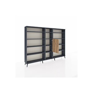 Arges Dolap 12 Raflı Tek Kapaklı  220x30x163 Antrasit-çam/antrasit