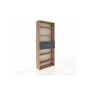 Arges Dolap 5 Raflı Tek Çekmeceli 88x30x221 Çam-antrasit