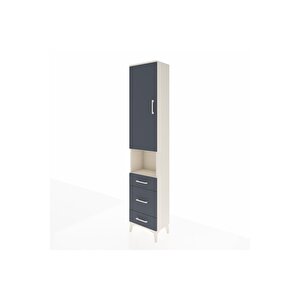 Arges Dolap 3 Raflı 3 Çekmeceli Tek Askılı 44x30x221 Aytaşı-antrasit
