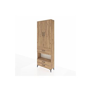 Arges Dolap 5 Raflı 3 Çekmeceli 2 Kapaklı 88x30x243 Çam-çam