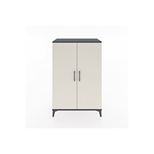 Hyperion Dolap 3 Raflı 2 Kapaklı 88x44x134 Antrasit-aytaşı