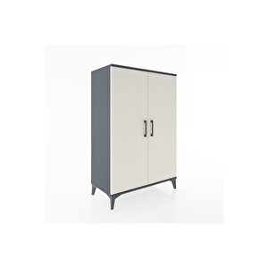 Hyperion Dolap 3 Raflı 2 Kapaklı 88x44x134 Antrasit-aytaşı