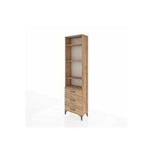 Arges Dolap 4 Raflı 3 Çekmeceli 60x30x221 Çam-çam