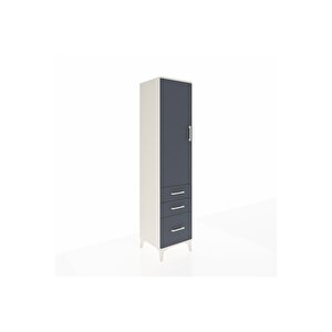 Hyperion Dolap 2 Raflı 3 Çekmeceli Tek Askılı 44x44x195 Aytaşı-antrasit