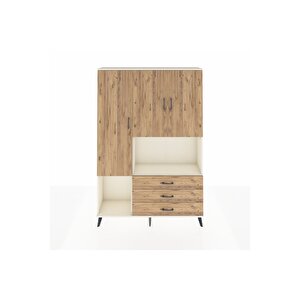 Arges Gardrop 6 Raflı 3 Çekmeceli 3 Kapaklı 132x30x195 Aytaşı-çam