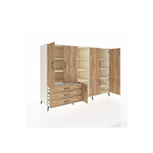 Kronos Dolap 11 Raflı 3 Çekmeceli 7 Kapaklı 220x59x163 Aytaşı-çam
