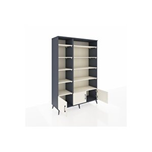 Hyperion Gardrop 10 Raflı 3 Kapaklı 132x44x195 Antrasit-aytaşı