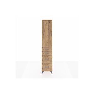 Arges Dolap 3 Raflı 4 Çekmeceli Tek Kapaklı 44x30x221 Çam-çam