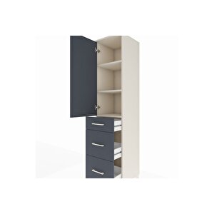 Hyperion Dolap 3 Raflı 3 Çekmeceli 44x44x195 Aytaşı-antrasit