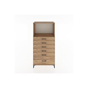 Hyperion Dolap Tek Raflı 6 Çekmeceli 88x44x182 Çam-çam