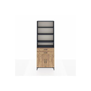 Arges Dolap 5 Raflı 2 Çekmeceli 2 Kapaklı 88x30x243 Antrasit-çam