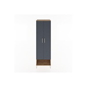 Hyperion Dolap 4 Raflı 2 Kapaklı 60x44x195 Çam-antrasit