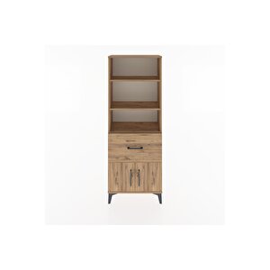 Arges Dolap 3 Raflı Tek Çekmeceli 2 Kapaklı 60x30x163 Çam-çam