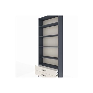 Arges Dolap 5 Raflı 2 Çekmeceli 88x30x221 Antrasit-aytaşı