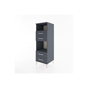 Hyperion Dolap 2 Raflı 4 Çekmeceli 44x44x134 Antrasit-antrasit