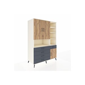 Kronos Dolap 8 Raflı 5 Çekmeceli 3 Kapaklı 132x59x195 Aytaşı-çam/antrasit