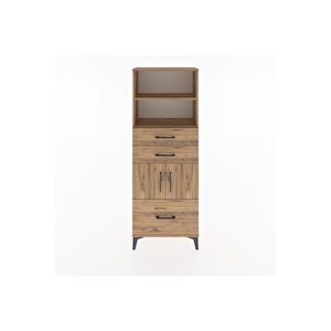 Arges Dolap 3 Raflı 3 Çekmeceli 2 Kapaklı 60x30x163 Çam-çam