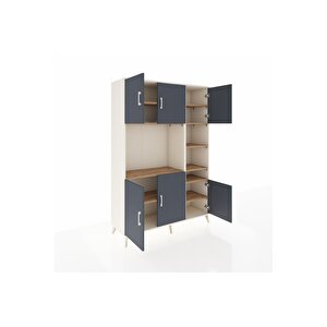 Hyperion Dolap 10 Raflı 6 Kapaklı 132x44x195 Aytaşı-antrasit/çam