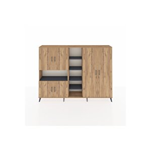 Arges Dolap 13 Raflı 6 Kapaklı 220x30x163 Çam-çam/antrasit