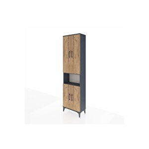 Arges Dolap 5 Raflı 4 Kapaklı 60x30x221 Antrasit-çam