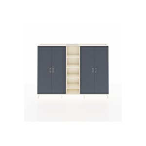 Arges Dolap 12 Raflı 4 Kapaklı 220x30x163 Aytaşı-antrasit/aytaşı