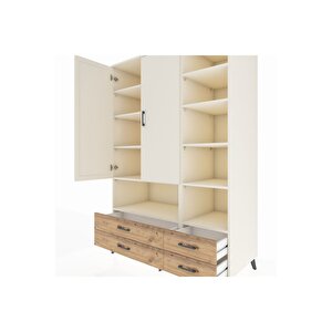 Kronos Dolap 10 Raflı 4 Çekmeceli 2 Kapaklı 132x59x195 Aytaşı-aytaşı/çam