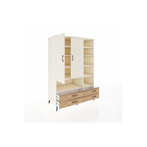 Kronos Dolap 10 Raflı 4 Çekmeceli 2 Kapaklı 132x59x195 Aytaşı-aytaşı/çam