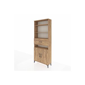 Arges Dolap 5 Raflı Tek Çekmeceli 2 Kapaklı 88x30x221 Çam-çam