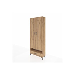 Arges Dolap 2 Raflı Tek Çekmeceli Tek Askılı 88x30x221 Çam-çam