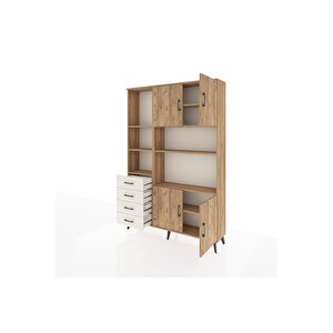 Arges Dolap 8 Raflı 4 Çekmeceli 4 Kapaklı 132x30x195 Çam-çam/aytaşı