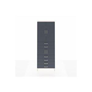 Arges Dolap 4 Raflı 6 Çekmeceli 4 Kapaklı 88x30x243 Aytaşı-antrasit