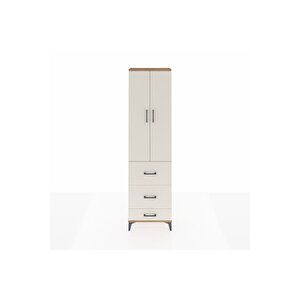 Arges Dolap 3 Raflı 3 Çekmeceli 2 Kapaklı 60x30x221 Çam-aytaşı