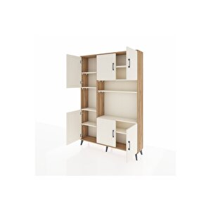 Arges Gardrop 9 Raflı 6 Kapaklı 132x30x195 Çam-aytaşı