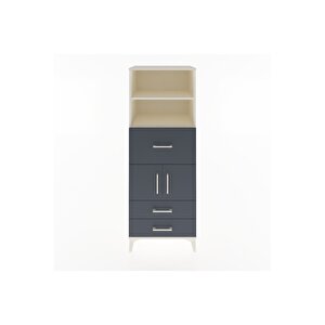 Hyperion Dolap 3 Raflı 3 Çekmeceli 2 Kapaklı 60x44x163 Aytaşı-antrasit