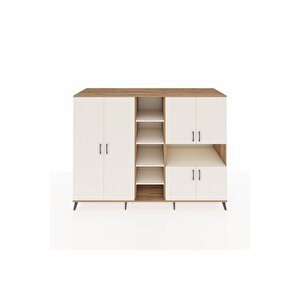 Kronos Dolap 13 Raflı 6 Kapaklı 220x59x163 Çam-aytaşı