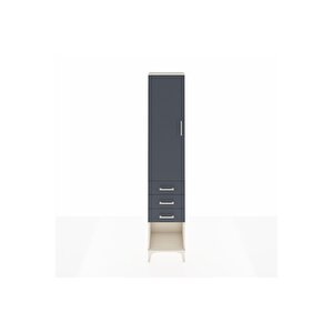 Arges Dolap 2 Raflı 3 Çekmeceli Tek Askılı 44x30x221 Aytaşı-antrasit