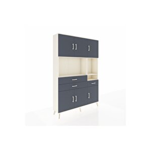 Arges Gardrop 9 Raflı 3 Çekmeceli 6 Kapaklı 132x30x195 Aytaşı-antrasit