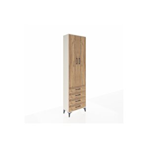 Arges Dolap 4 Raflı 4 Çekmeceli 2 Kapaklı 60x30x221 Aytaşı-çam