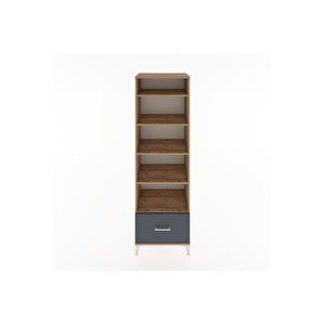 Hyperion Dolap 5 Raflı Tek Çekmeceli 60x44x195 Çam-antrasit