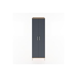 Hyperion Dolap 5 Raflı 2 Kapaklı 60x44x195 Çam-antrasit