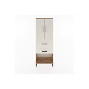 Arges Dolap 3 Raflı 2 Çekmeceli 2 Kapaklı 60x30x163 Çam-aytaşı
