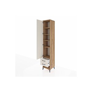 Hyperion Dolap 5 Raflı 2 Çekmeceli Tek Kapaklı 44x44x243 Çam-aytaşı