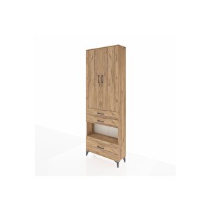 Arges Dolap 4 Raflı 3 Çekmeceli 2 Kapaklı 88x30x243 Çam-çam