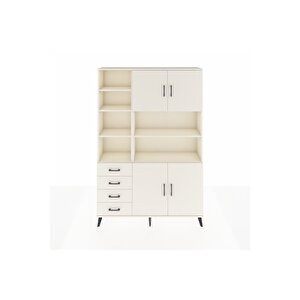 Arges Gardrop 9 Raflı 4 Çekmeceli 4 Kapaklı 132x30x195 Aytaşı-aytaşı