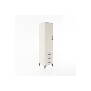 Hyperion Dolap Tek Raflı 3 Çekmeceli Tek Askılı 44x44x182 Aytaşı-aytaşı